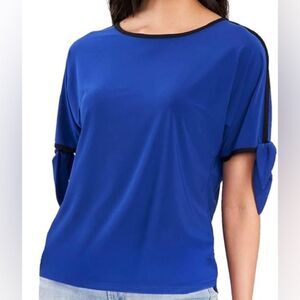 Two by Vince Camuto Ladies' Tie Sleeve Top (Goddess Blue/Black) Sz XS